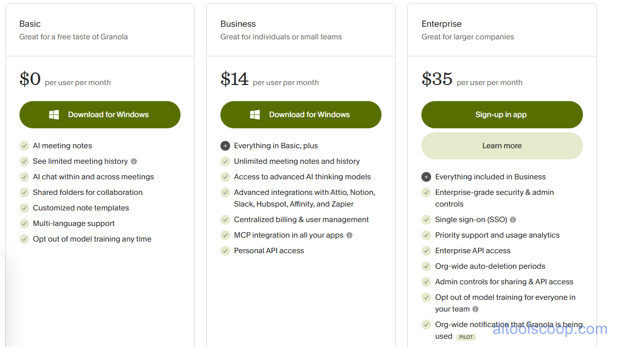 Granola AI pricing 2026: Free version and Unlimited Pro subscription plans