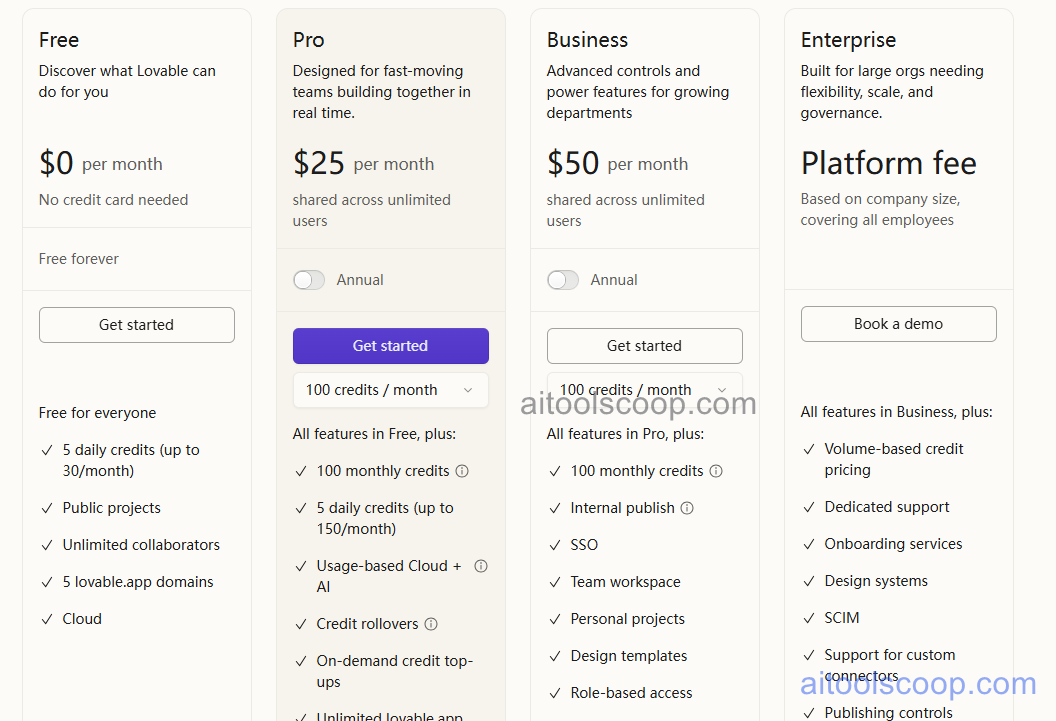 Lovable AI Pricing, Subscription Plans for Full-Stack App Development