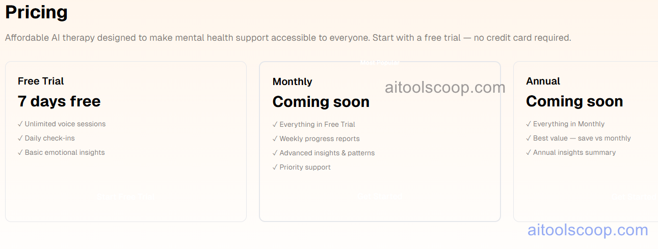 Lovon AI Therapy Subscription Plans, Emotional Support AI and Premium Counseling Tiers