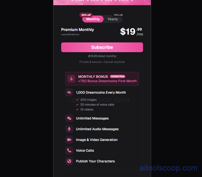 OurDream AI Subscription Plans, Credit Packages, and Premium Features