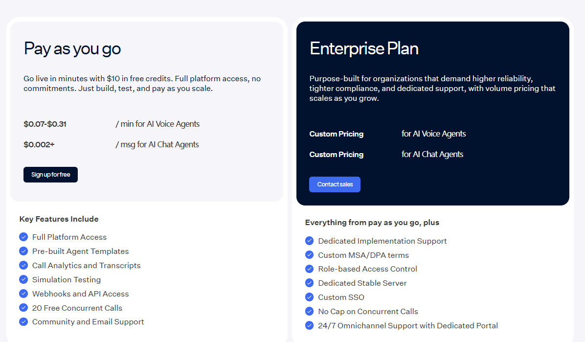 Retell AI pricing plans March 2026