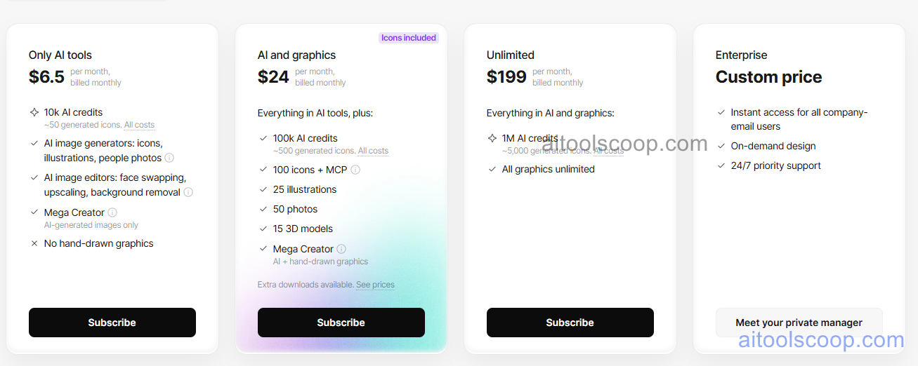 Icons8 pricing plans