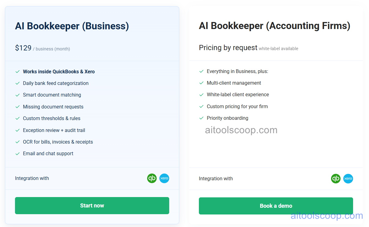 Booke AI pricing plans