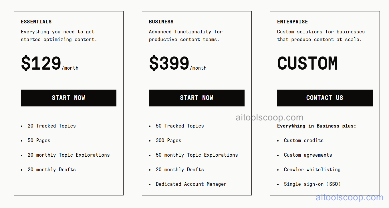 Clearscope pricing plans