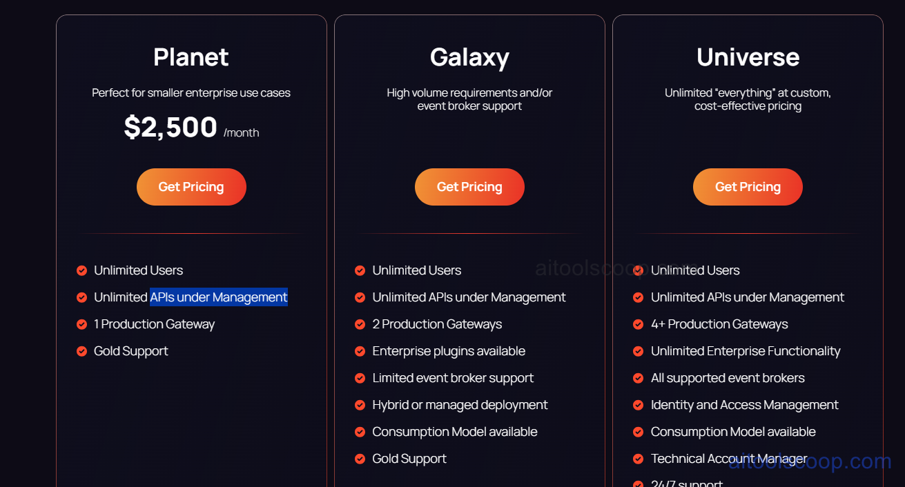 Gravitee pricing 2026 — Enterprise plans from $2,500/month; open-source self-hosted free