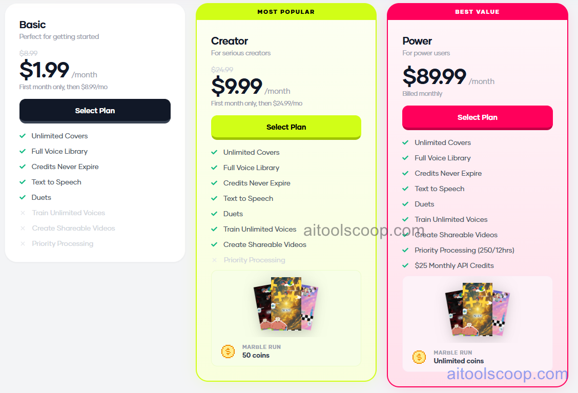 Jammable pricing plans