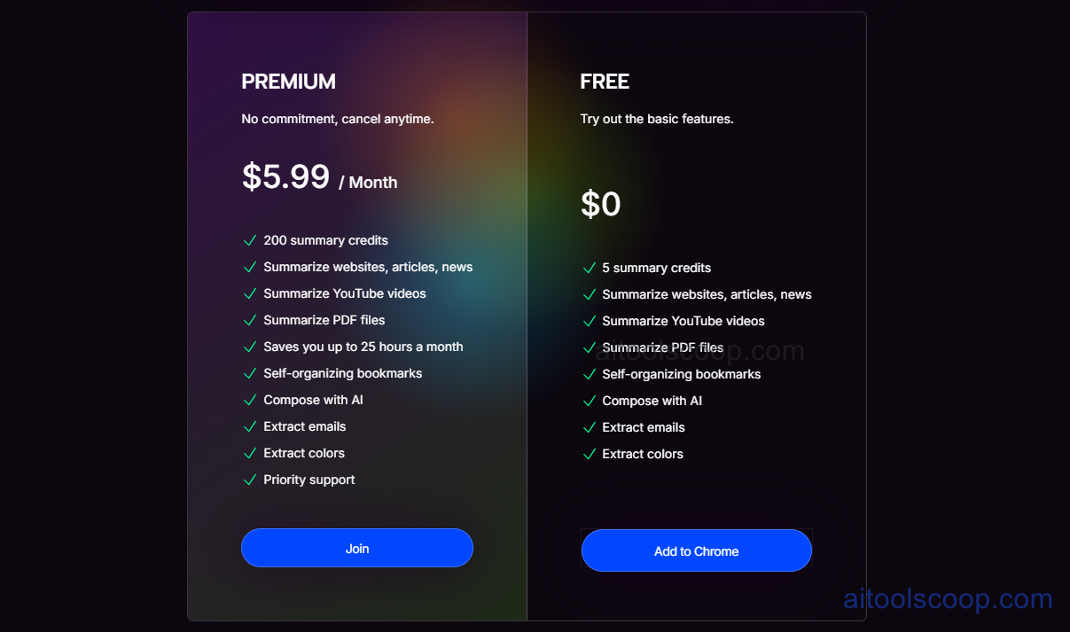 Kome.ai pricing plans 2026 — Free $0/month, Premium $5.99/month