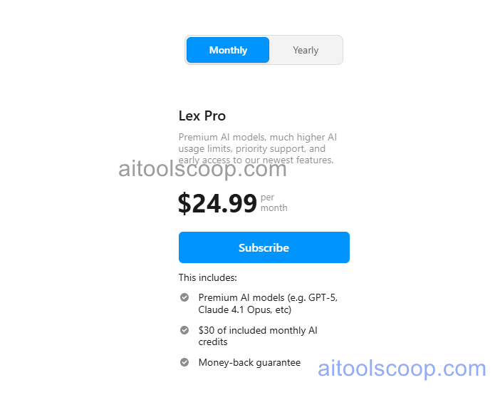 Lex pricing plans