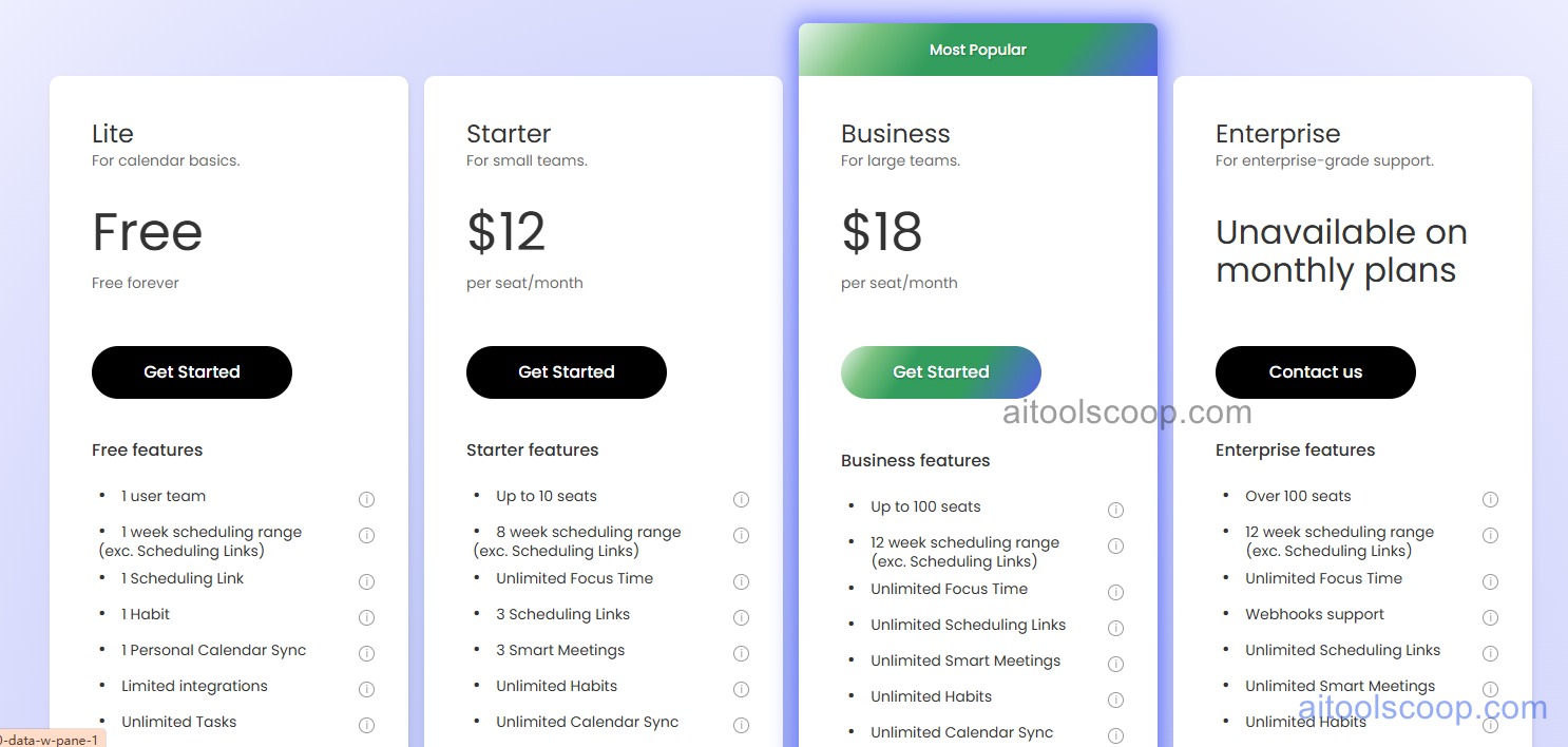 Reclaim pricing plans