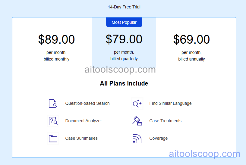 Ross Intelligence pricing plans
