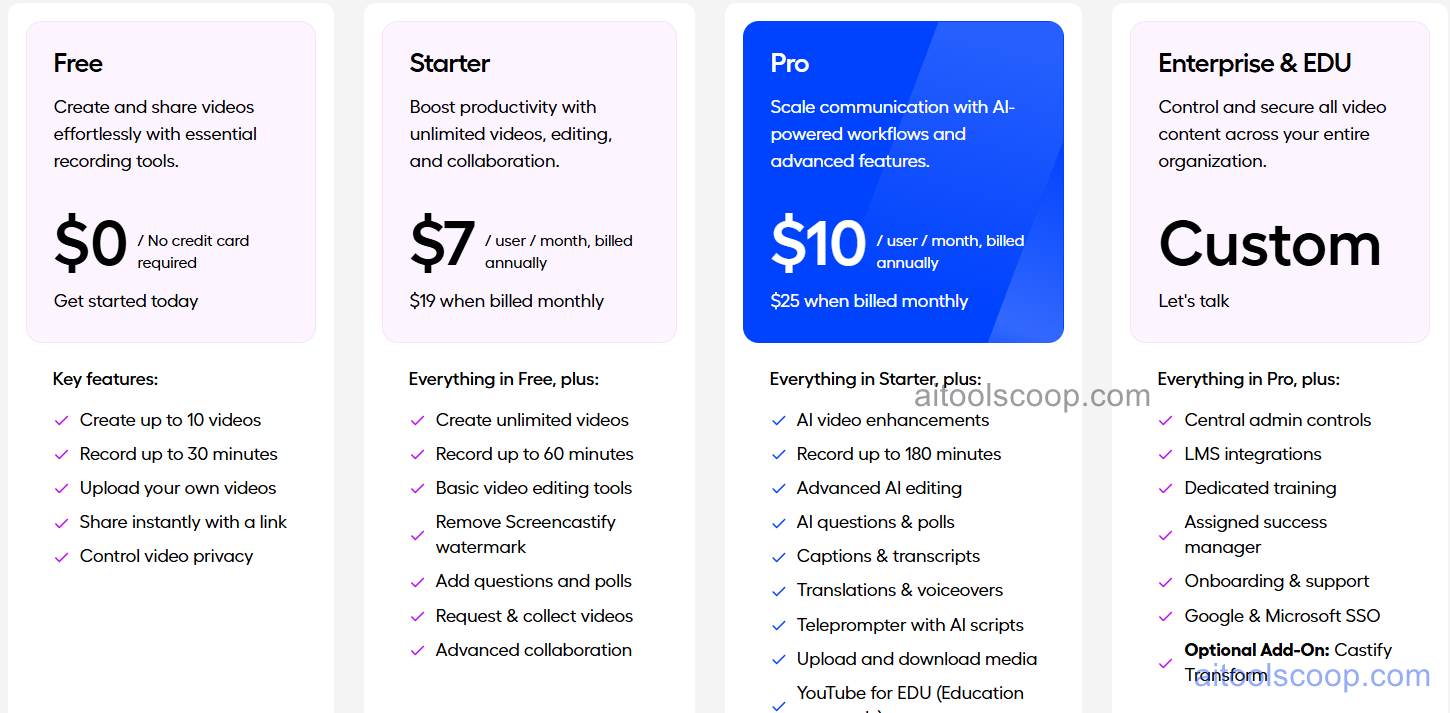 Screencastify pricing plans