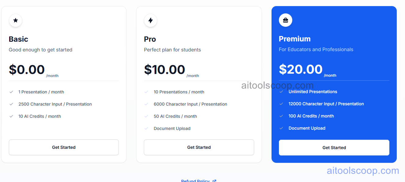 SlidesAI pricing plans