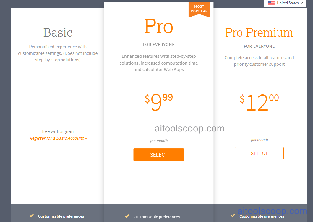 Wolfram Alpha pricing plans — Free, Pro, and Pro Premium